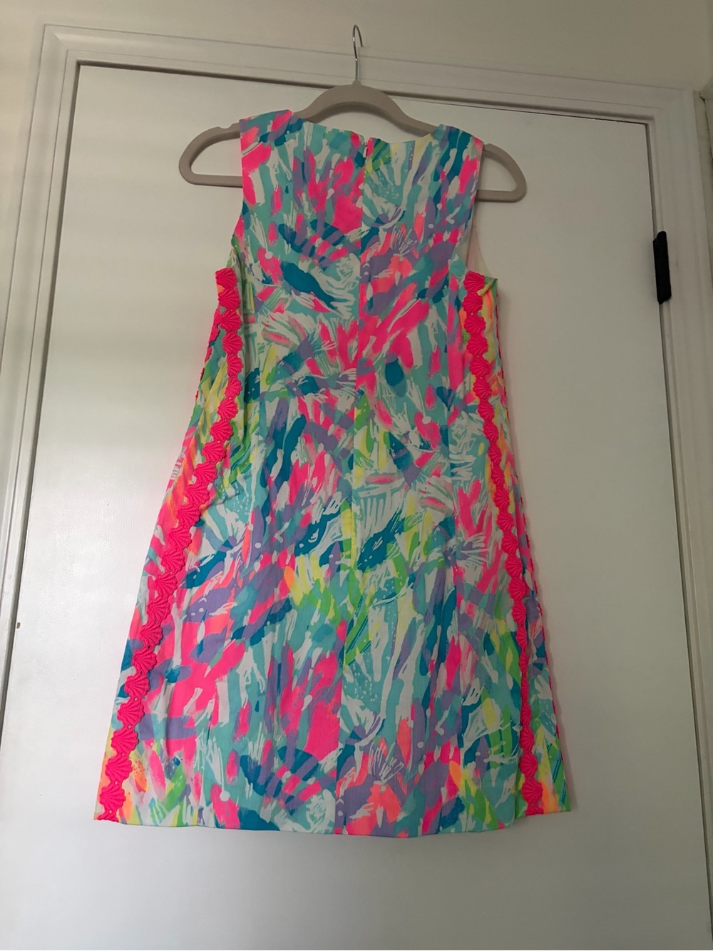 Lilly Pulitzer Neon Brushstroke A-Line Dress in Pink & Aqua - Picture 3 of 3
